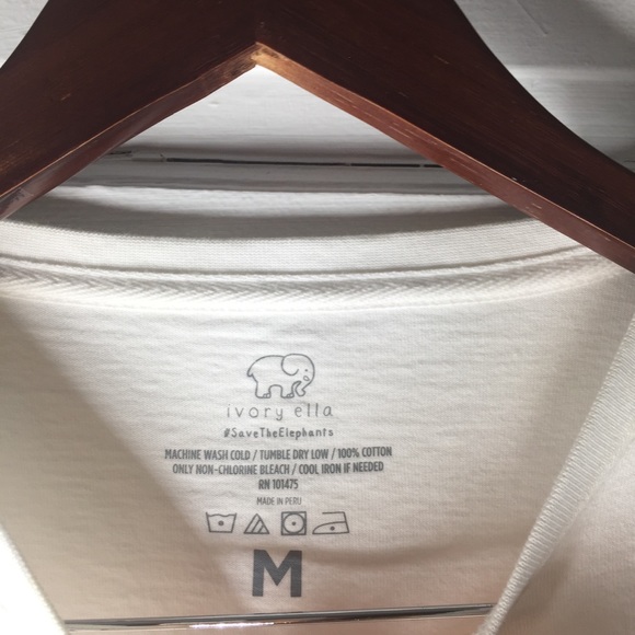 SOLD***Ivory Ella Pink Rose Elephant Pocket Tee - Picture 6 of 8